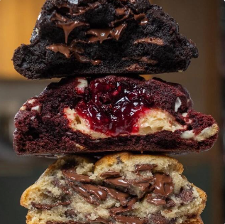 Quarteto Wescoffee, cookies empilhados com sabores variados